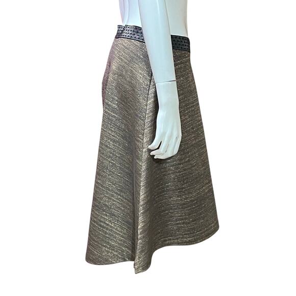 HD in Paris Anthropologie Metallic Bronze High Low Asymmetrical Skirt Size Small - Picture 3 of 11